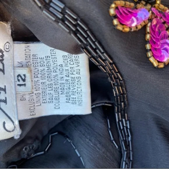 Vintage 80’s AP. LTD beaded silk cocktail dress 👗 - Picture 8 of 8
